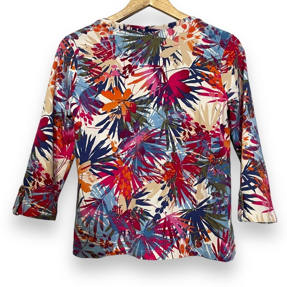 Rafaella Multicoloured Abstract Print Cotton Cardigan - Medium - Picture 2 of 8